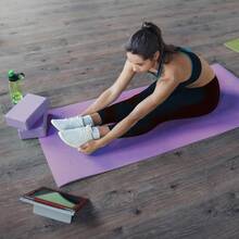 Local Delivery 7-Piece Yoga Equipment Set With Multiple Colors - Yoga Mat With Carrying Strap, 2 Yoga Blocks, Yoga Mat Towel, Yoga Hand Towel, Yoga Strap And Yoga Knee Pad - 紫色 - 查看 6
