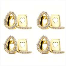 THATBOY 1PC/2PCS/4PCS/SET New Style Hip Hop Teeth Grillz With Star Cubic Zirconia Caps Micro Pave Top & Bottom Charm Grills For Men Women Jewelry - Multicolor - View 15