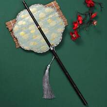 Decorative Fans - Leque redondo de cintura com flores vermelhas - Ver 1