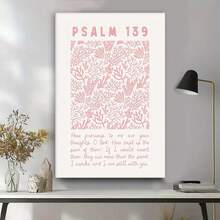 [ 2D,Framed ]Pink Christian Wall Art Bible Verse Canvas Poster Floral Wall Decor Religious Pictures Girls Room Prints Scripture Poster Bundle Bow Artwork  Preppy For Bedroom - Đã đóng khung - Xem 1