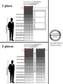 1pc Solid Color Polyester Curtain, Blackout And Thermal Insulation Curtain For Kitchen, Dining Room, Living Room, Bedroom, Suitable For Christmas Holiday