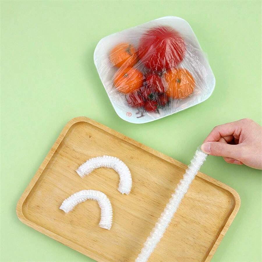 100/300/500 件保鲜膜盖，一次性密封可重复使用透明食品保鲜膜，超大超厚防撕裂保鲜膜碗盖