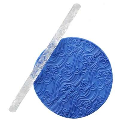 Mattarello acrilico con texture, strumento artigianale per argilla DIY, con motivo floreale, utensile per lavorare il fango per decorazioni in ceramica e pottery art