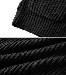 Runcati Mens Sweater Shawl Neck Cable Knit Zip Up Cardigan Winter Outerwear With Pockets - Black - View 5