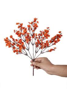 1/3/6PCS Artificial Flowers, Babysbreath Bouquets, Weddings, Home Decor, Dining Rooms, Bedrooms, Vases, Decorations, Outdoor Gardens, Flower Baskets, Valentine's Day Gift Decorations, Parties And Gatherings, DIY Wreaths, Handmade Materials - Burnt Orange - View 3