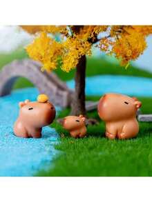 6 قطع تماثيل صغيرة جميلة لحيوان الكابيبارا، زخارف مناظر طبيعية مصغرة، ديكور مكتبي للسيارة مثالي لتزيين الغرف والمناظر الطبيعية المصغرة وحدائق الفراشات والطاولات والأحواض الزجاجية وغيرها