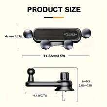 黑色车载手机支架，重力汽车出风口支架 360 度旋转吸盘手机支架用于导航，卡通伸缩微型批发