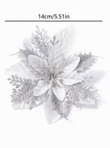 50 件圣诞树装饰（带夹子）、人造花、假圣诞花、闪光人造圣诞花、DIY 花环、家居装饰、婚礼派对、万圣节礼物、家居装饰、礼品包装节日派对装饰、圣诞节/节日/季节性/婚礼圣诞树装饰、闪亮冬季灌木装饰 - 彩色 - 查看 14