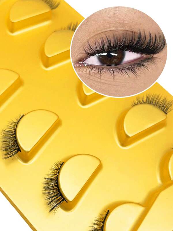 5 Pairs Half-Eye False Eyelashes, 3D Fairy Cat Eyes, 3-6-9mm Cat Tail Half Eyelashes With Natural Look, Short Natural Thin Cross Soft Reusable Eyelashes, Suitable For Girls' Natural Makeup, Short Mink False Eyelashe