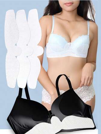 20pcs/10pcs/6pcs Disposable Bra Pads, Non-Woven Absorbent Sweat Pads For Bra, Soft And Comfortable Breast Sweat Pads, Prevent Rashes, Bra Accessories For More Comfort, Cool In Summer And Warm In Winter. Wearing Bra Pads Can Increase Chest Comfort All Year Round. Sweat-Absorbing, Keeping Dry - Prevent Chest Sweat Stains, Keep Bra Clean (Random Texture)