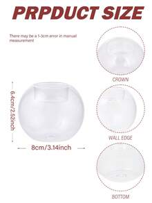 1件/套 欧洲创意水晶圆形耐热玻璃烛台，现代简约内置烛台，简约、时尚、优雅、氛围浓厚，适合搭配简约小蜡烛，日常休闲派对用品，白色蜡烛，婚礼和餐桌蜡烛，浪漫氛围蜡烛 - 無色 - 查看 5