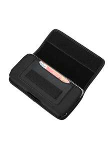 5.5-6.9 Inch Universal Nylon Phone Holster Waist Bag With Card Slots, Suitable For Outdoor Activities - Black - View 7