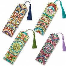 4/8pcs DIY Diamond Painting Bookmarks, Mandala Pattern For All Seasons, Study Supplies & Tools - Multicolor - View 16