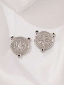 5 件不锈钢宗教吊坠圣母玛利亚饰品耶稣基督教护身符吊坠适用于 DIY 珠宝制作配件