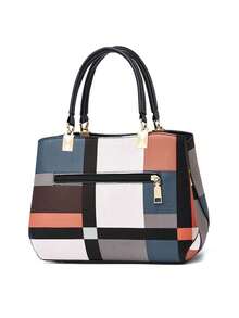 New Women's Handbag, Plaid Classic Elegant Generous Fashion Durable Convenient Carry Out Versatile Four Seasons Match High-End Casual Large Capacity Shoulder Tote Bag, Suitable For Travel, Shopping, Valentine's Day Gift - Multicolor - View 3