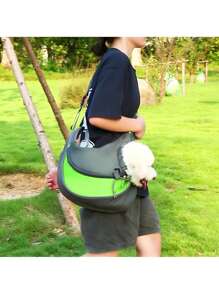 1pc Pet Travel Tote Bag, Breathable One Shoulder Carry Bag With Large Capacity, Portable Pet Carrier Suitable For Small Pets Up To 10kg Cat Carrier Cat Bag