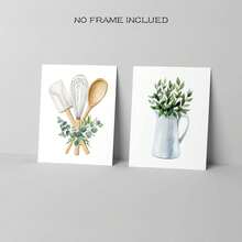Boho Kitchen Wall Decor Sage Green Plants Botanical Prints Eucalyptus Leaves Wall Art Minimalist Dining Room Artwork, Set Of 4 Pictures, 8''x10'', UNFRAMED,6911313 - 薄荷綠 - 查看 7