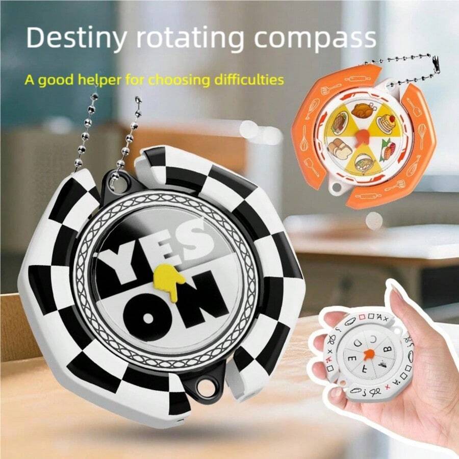 1pc Stress Relief Spinner Wheel Toy For Teenagers, Creative Decision Making Rotation Gadget Decorative Pendant Gift Toy, Suitable For Various Festivals, Ideal For People With Indecision - Multicolor - View 1