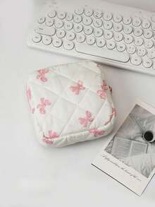 1个花卉卫生棉条收纳袋，便携式旅行包，零钱包，口红收纳袋。时尚化妆包，可收纳卫生巾和纸巾，适用于度假海滩、浴室收纳、卧室收纳，大容量 - 彩色 - 查看 23