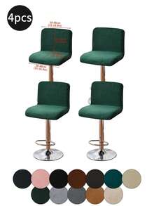 1pc/4pcs/6pcs Silver Fox Plush Low Back, Solid Color Elastic Full Wrap Low Back Chair Cover, Soft & Skin-Friendly Anti-Dirty Low Back Chair Slipcover, Suitable For Dining Room, Study, And Other Chair Decoration, Room Decor - Multicolor - View 22