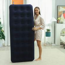 A Portable Foldable Inflatable Bed, Air Mattress, Camping Sleeping Pad With Pump, Suitable For Camping And Home Use - 藏青色24孔充氣床 - 查看 3