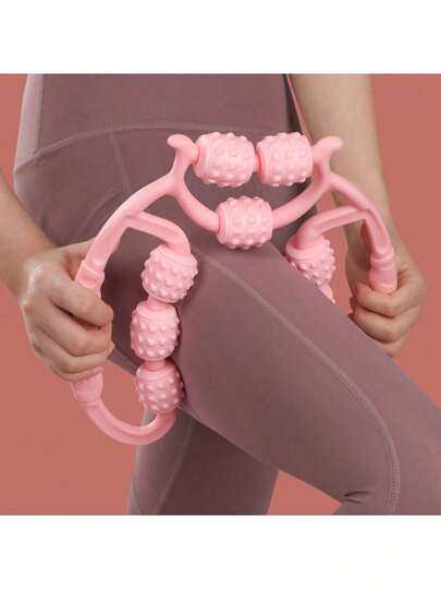 Rolo de massagem muscular de tecido profundo com 9 rodas - Massageador corporal para pernas, panturrilhas, coxas, ioga e liberação miofascial