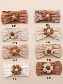1 Set Autumn Winter New Felt Six-Petal Flower Baby Headband, Cute Elastic Nylon Intricately Woven Infant Hair Accessories