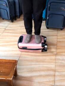 LARGE 40kg Carry-On Suitcase On  Happy Travel Suitcase POLYPROPYLENE - Rose Gold - View 9