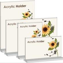 1pc Premium Acrylic Display Stand - Durable Transparent Tabletop Menu Holder, Suitable For Restaurants, Offices, Homes And Stores - Multicolor - View 5