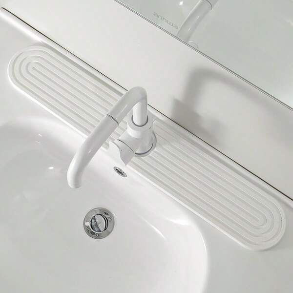 1 pieza Alfombrilla antideslizante de gel de sílice para grifos, almohadilla impermeable y de secado rápido para cocina, baño, fregadero, tocador, inodoro