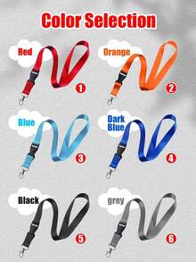 Customized Text ID Badge Lanyard, Personalized ID Badge Holder Strap, Detachable Clasp Customized Neck Strap Keychain, 53cm/20.87in, 6 Colors: Red/Orange/Blue/Navy/Black/Gray, Badge Holder, Phone Lanyard, Key Chain, Elegant & Romantic, Suitable For Office, School, Classroom, Teacher Gift, University, Coworkers, Dorm And More - Multicolor - View 4