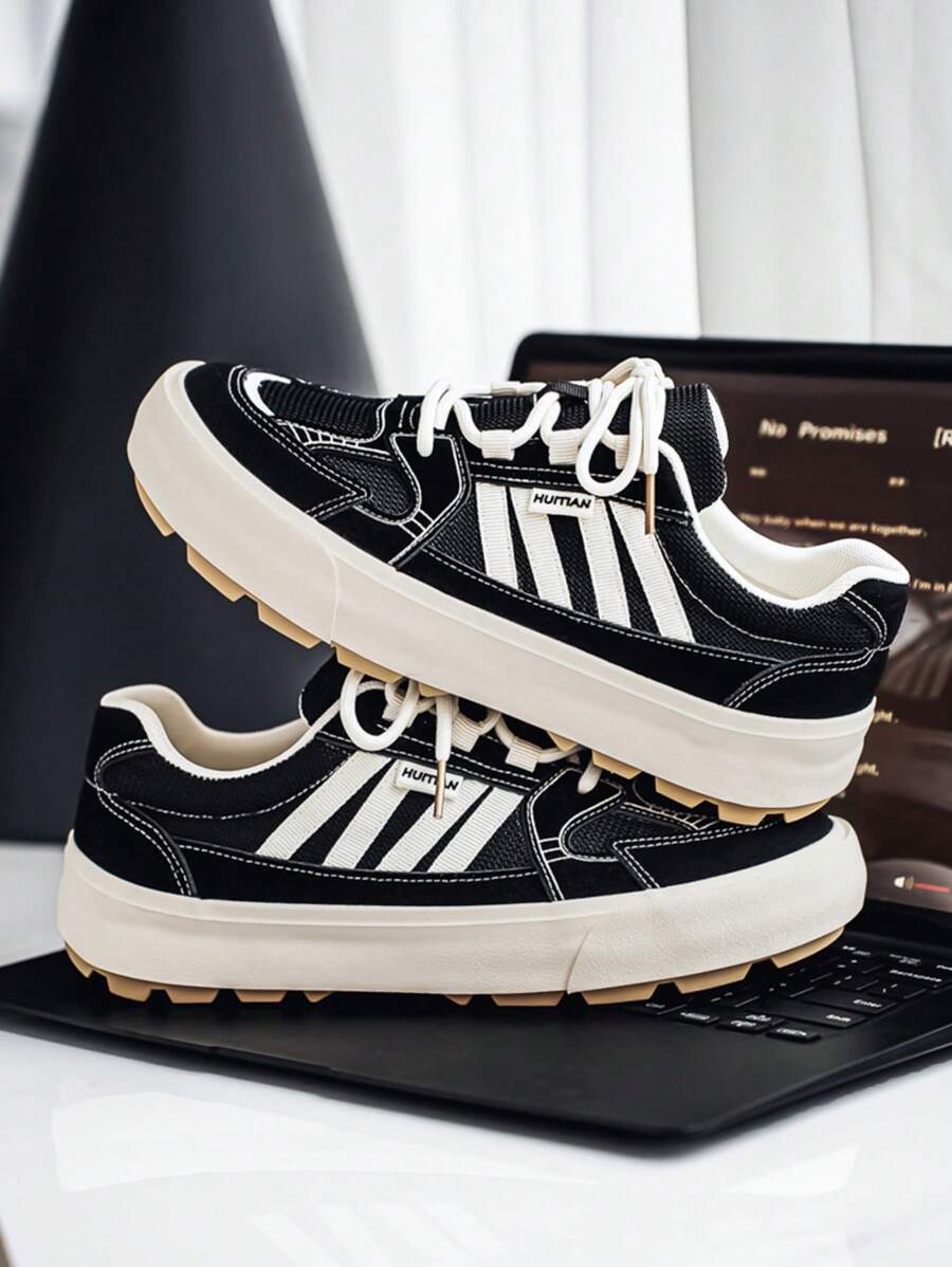 男士夏季滑板鞋，低帮系带休闲运动鞋，独特设计，适合青少年、学生、校园，百搭时尚，舒适的硫化橡胶鞋底，增高，男士滑板鞋，适合日常通勤和聚会