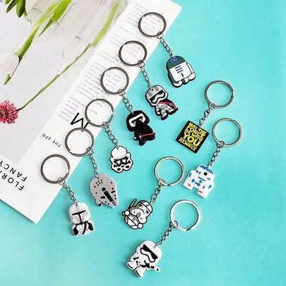 StarWars 25pcs Star Wars Silicone Keychain Pendants - Cute Cartoon Style Key Holder, Durable, Portable Key Accessories, Perfect Gifts For Holidays And Birthdays, PVC Material, Casual Design, Holiday Keychain | Playful Design | Quality Craftsmanship, Bag Accessories, Suitable For Party Favors, Perfect Gifts For Halloween, Christmas