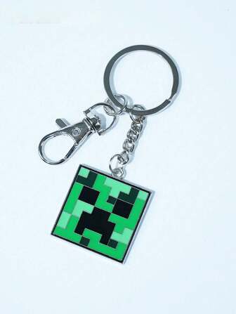 1 pieza Llavero oficial con forma de pico, cara de Creeper, Steve, Enderman y espada de diamante, elegante colgante de anime de moda para mochila, llaves de coche, decoración, regalo divertido para fiestas de cumpleaños para familia y amigos