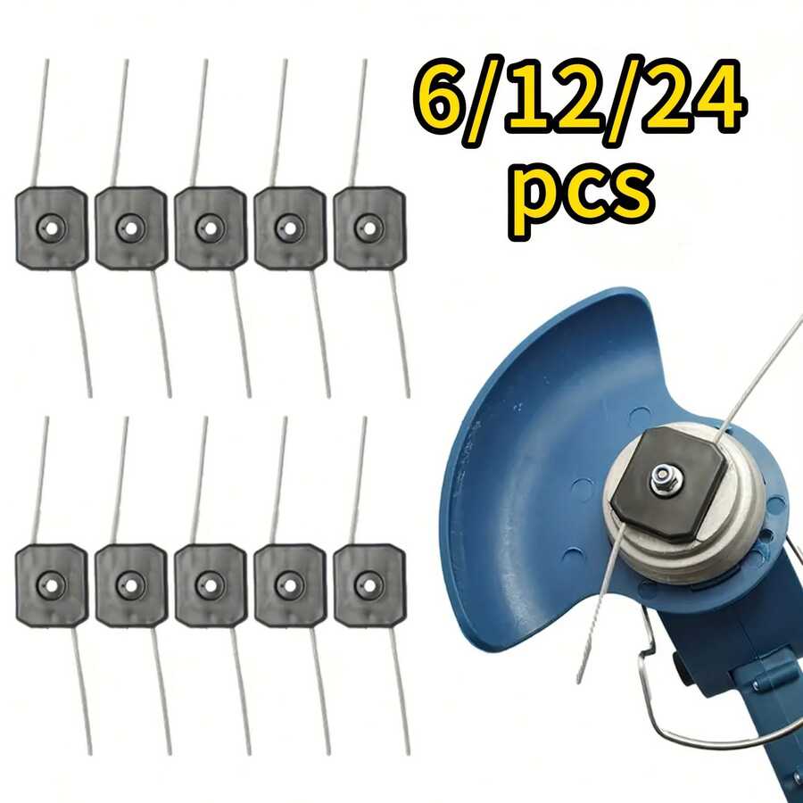 6/12/24 件电动割草机切割头，带塑料刀片，切割直径 150 毫米，适用于花园草坪配件 - 黑色6個 - 查看 1