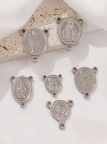 5pcs Stainless Steel Religious Pendant Virgin Mary Charms Jesus Christian Talisman Pendant For DIY Jewelry Making Accessories