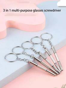 1 pezzo/2 pezzi Cacciavite multifunzione per occhiali, cacciavite piatto portatile, chiave esagonale 3 in 1 per montatura di occhiali