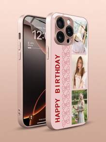 1 pieza Funda personalizable para teléfono, adecuada para 16/15/14 Plus/13 Pro/12 Pro Max/11/7P/7G/XR/6G/6P, se puede personalizar con fotos, imágenes, texto, números, letras personales, material de vidrio templado, antichoque, antirayado, antihuellas dactilares, funda suave de TPU, ideal para regalos individuales, de pareja, familia, amigos, cumpleaños, aniversarios