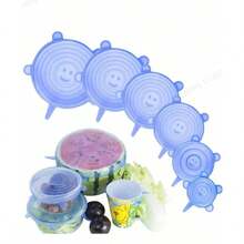 6pcs Silicone Elastic Lids, Reusable Durable Food Storage Bowl Lids, Silicone Lid Cover, Dishwasher & Refrigerator Friendly Storage, Kitchen Supplies, Most Containers In 6 Different Sizes, Dishwasher And Refrigerator Friendly - Multicolor - View 5