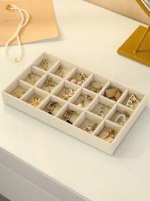 1 Set Of 6 Jewelry Display Trays, Velvet Covered Desk Organizer Containers For Storing And Exhibiting Jewelry, Suitable For Rings, Earrings, Bracelets, Necklaces, Brooches, Medals, Awards - Perfect Gift For Women, Jewelry Stores And Everyday Home Use