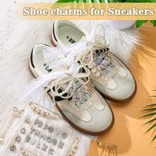 RANShoe Charms For Sneakers Socks 93pcs Letter Shoe Lace Charms Jewelry Pearl Junk Pins Stylish Shoe Dration Charms Accories For Women Clothes Hats Brooch Pins Buttons - As Pic - View 2