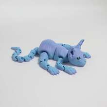 1 件 50 厘米/19.69 英寸 3D 打印巨型狮身人面像猫雕像，无毛猫家居装饰，逼真的仿真眼睛，全身可活动关节，彩虹系列猫装饰，节日装饰礼物，圣诞节，万圣节装饰，猫爱好者的完美礼物 - 彩色 - 查看 25