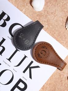 1pc Customized Name Leather Bookmark, Personalized Leather Magnetic Bookmark, Reader Gift, Book Accessory, Book Lover Gift School Supplies,Back To School - Multicolor - View 4