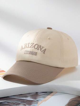 1 pieza Gorra de béisbol con bloque de color y bordado de letra de moda