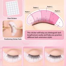 Eyelash Silicone Practice Model Head Set For Beginners, Include: Practice Model Head, Tweezers, Brush, Alignment Stickers, Cleaning Brush, Glue, Ring - Tools For Learning Eyelash Extension - Multicolor - View 2