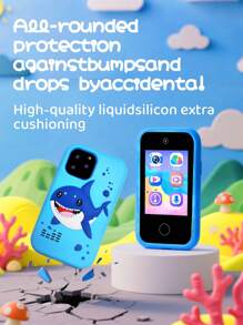 Smartphone per bambini per ragazze e ragazzi, regalo di compleanno per ragazze di età compresa tra 3 e 10 anni, giocattolo telefono cellulare per bambini, schermo touch da 2,8", telefono giocattolo per apprendimento e gioco per bambini piccoli con fotocamera doppia, giochi e lettore musicale