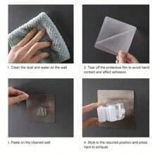 Punch-Free Wall-Mounted Strong Mop Hook, Multifunctional Strong Storage Clip For Bathroom Tools, Maximum Load-Bearing 3000g/6.6 Lb, Mop Clip, Mop Rack, Convenient Bathroom Accessories, Cleaning Accessories, Suitable For Placing Mop Brooms And Cleaning Tools(Random Color)