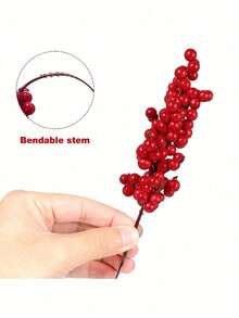 10 件/5 件/1 件-人造红色浆果摘山楂、红色浆果树枝人造泡沫冬青浆果花水果圣诞树装饰品节日 DIY 工艺品圣诞饰品婚礼家居装饰节日装饰丝绸插花、花束雄蕊植物 DIY 花环圣诞派对家居装饰