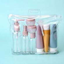 11 pièces Set de bouteilles de voyage pour les articles de toilette, contenants rechargeables de taille voyage pour le shampooing, le revitalisant, les lotions liquides, le savon, le gel douche. Indispensables pour les voyages et incontournables pour la rentrée scolaire