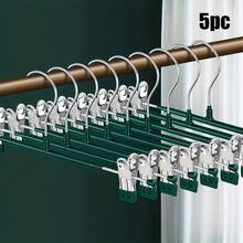 5 件套，不锈钢裤架夹 - 可伸缩、无缝、易于使用 - 非常适合衣柜和家庭使用 - 非常适合晾干裙子和衣服，适合零售展示和家庭使用 - 彩色 - 查看 4